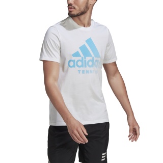 adidas Tennis-Tshirt Logo Tennis-Print (Baumwoll-Polyestermix) #22 weiss Herren